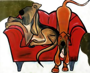 bloodhoaundonredsofa2