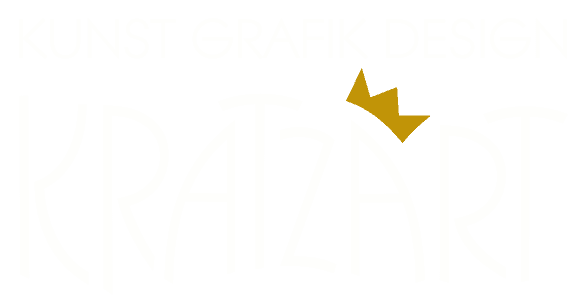 logo kratzart schriftzug weiss